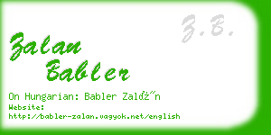 zalan babler business card